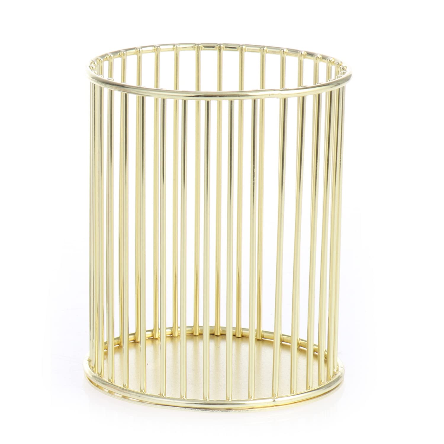 Nordic Style Metal Iron Mesh Pen Holder & Makeup Brush Organizer - Rectangular Storage Box for Office Desk, Vanity, or Craft Room