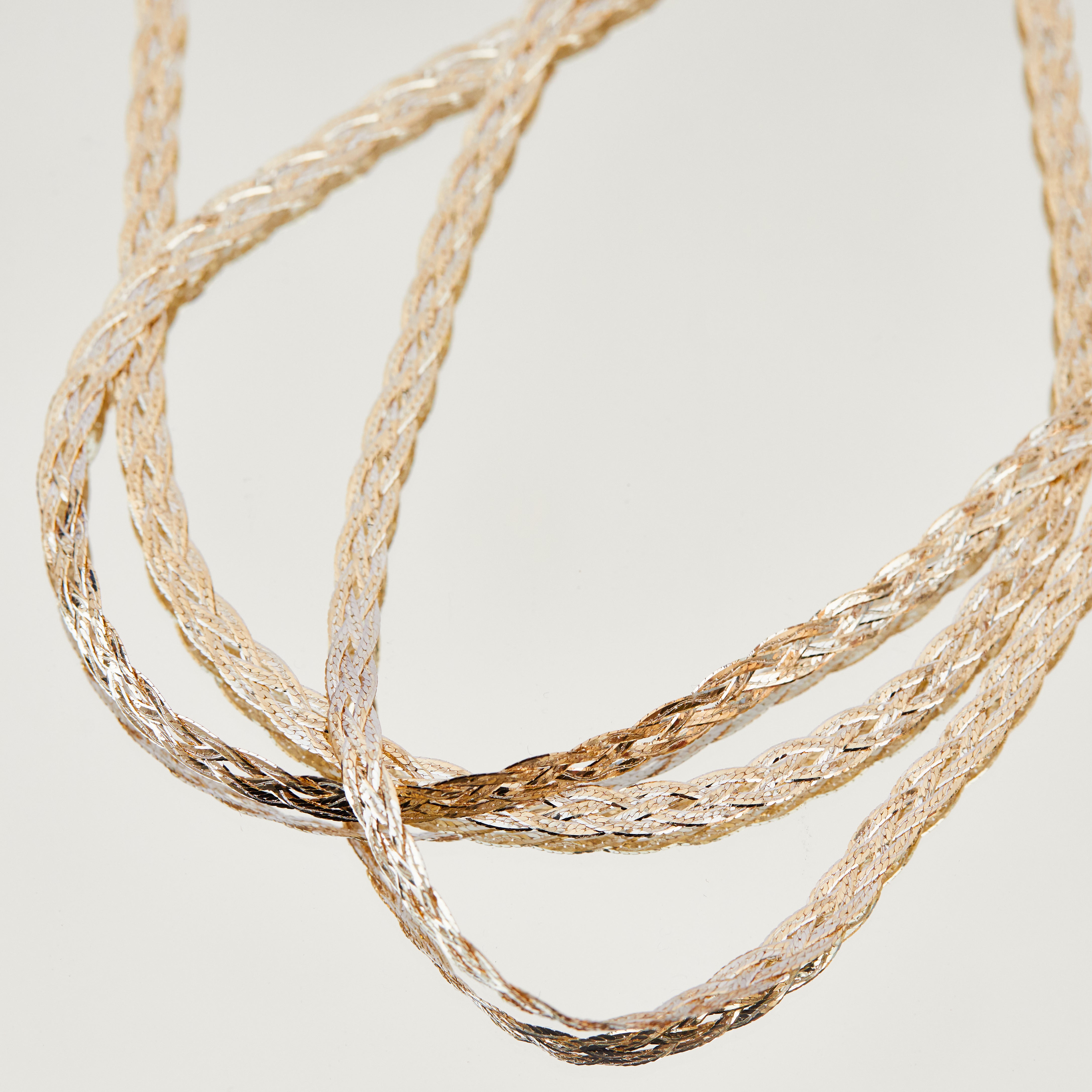 Diamond Cut Braid Chain Necklace for Women - 14K Gold Plated Stainless Steel Jewelry - Perfect for Parties, Weddings & Everyday Wear