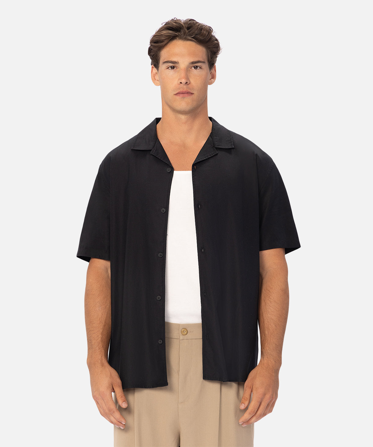 Premium Perez Short Sleeve Shirt for Men - Classic Black Cotton Casual Tee | Perfect for Summer Outfits, Beach Wear & Everyday Comfort