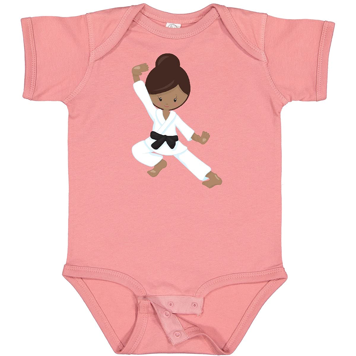 Inktastic African American Girl Black Belt Karate Girl Baby Bodysuit - Cute Martial Arts Outfit for Toddlers & Infants - Perfect for Karate Classes, Playdates & Black History Month Celebrations