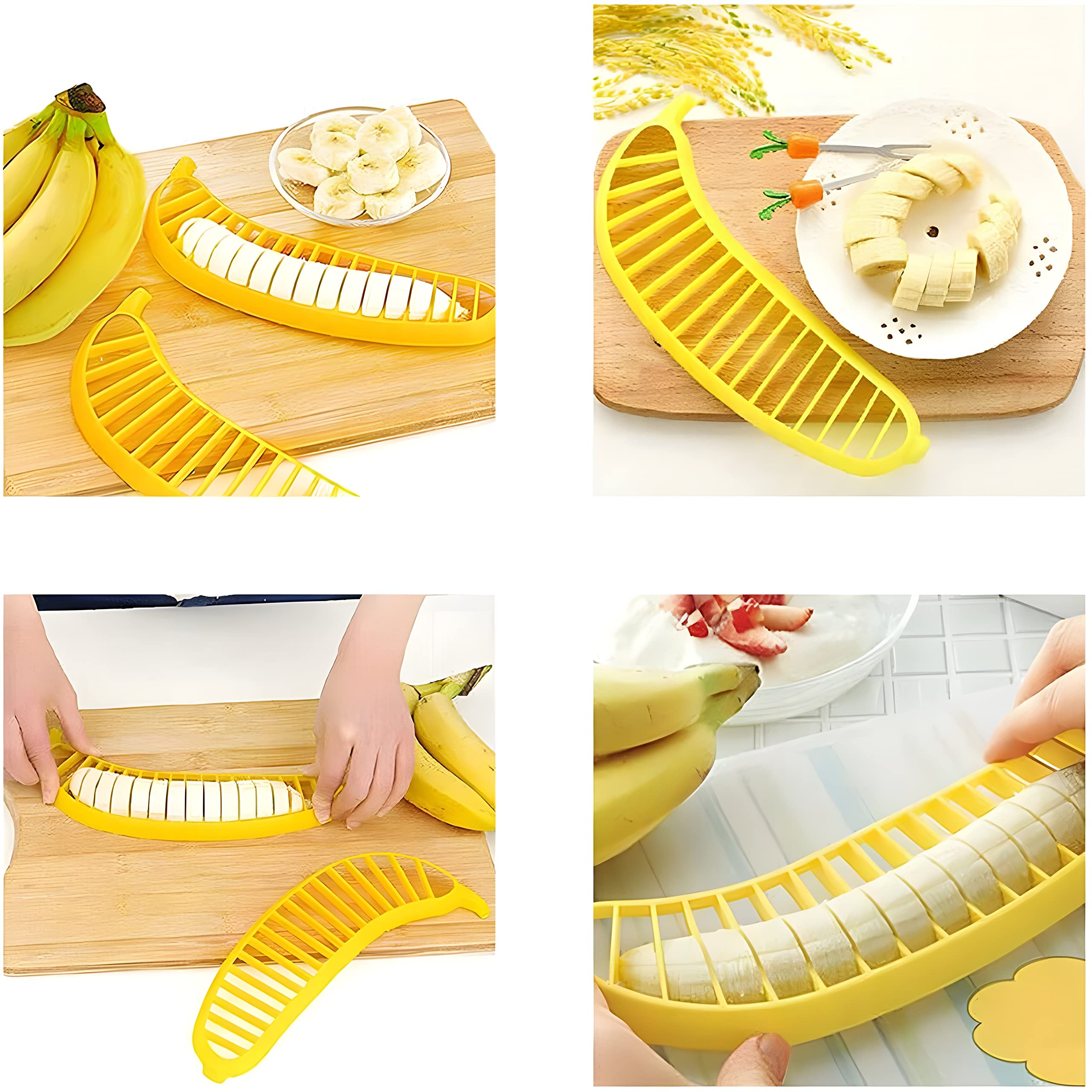 Guyuyii Banana Slicer - Quick & Safe Banana Cutter for Even Slices | Easy Kitchen Gadget for Kids & Adults | Perfect for Snacks, Fruit Salads, Desserts & Meal Prep | Ideal for Breakfast, Smoothie Bowls & Baby Food Preparation