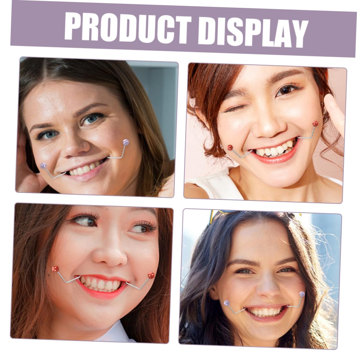 Face Dimple Maker Set – 2 Pairs Red Women's Dimple Trainer for Natural Cheek Dimples | Multi-functional Facial Beauty Tool for Smile Enhancement & Confidence Boost | Perfect for Self-Care, Cosplay & Makeup Practice