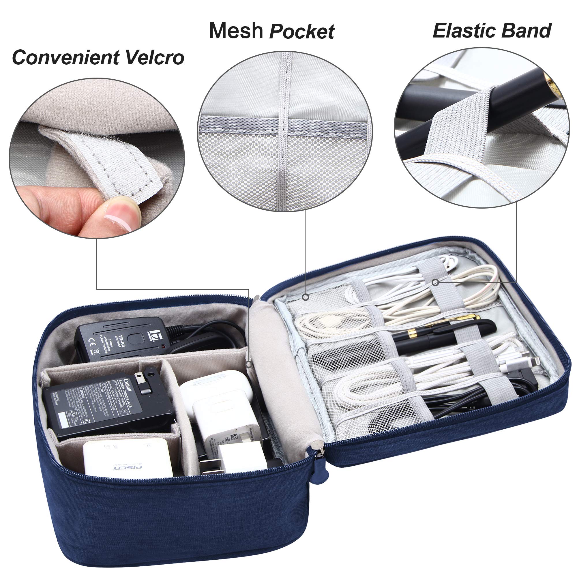 VOCUS Electronics Organizer Travel Cable Organizer Bag - Portable Tech Storage Case for Charger, Cord, Power Bank & Hardware - Perfect for Travel, Office & Home Organization