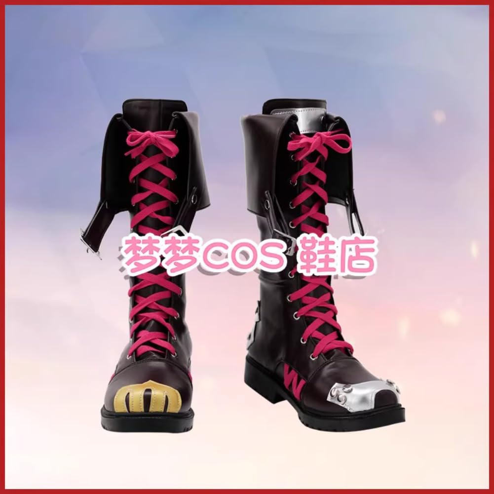 **LOL Jinx Cosplay Shoes - Arcane Anime Game Inspired Short Boots for Women & Men - Perfect for Halloween, Cosplay, and Conventions**