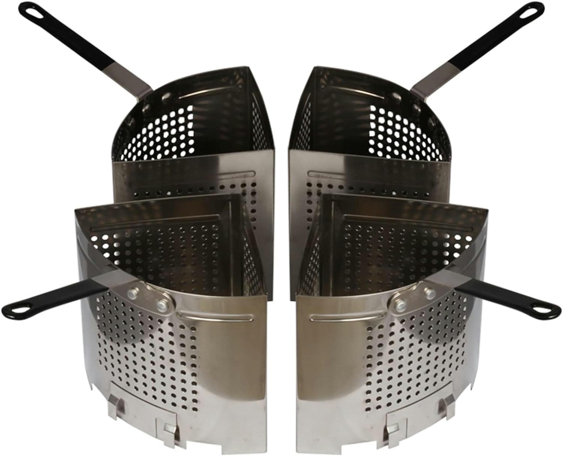 3Qt Stainless Steel Pasta Cooker Inserts 4pcs - Commercial & Home Kitchen Pasta Strainer for Gnocchi, Ravioli - Long Handle Cooking Tool for Restaurants, Catering & Family Meals
