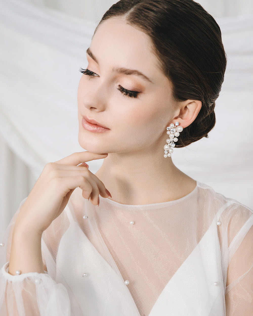 Bianca Pearl Earrings for Women - Elegant White Freshwater Pearl Stud Earrings - Perfect for Weddings, Parties & Everyday Wear