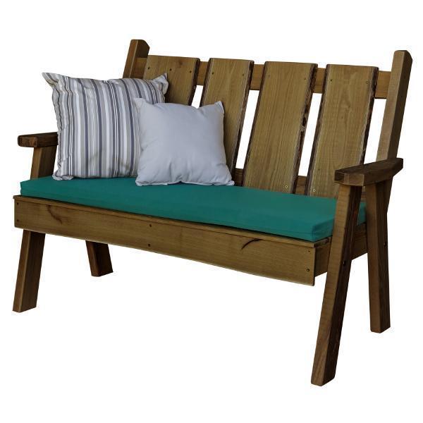 A&L Furniture Blue Mountain Timberland Garden Bench - Outdoor Wooden Bench for Patio, Garden, and Backyard - Weather-Resistant & Durable Seating