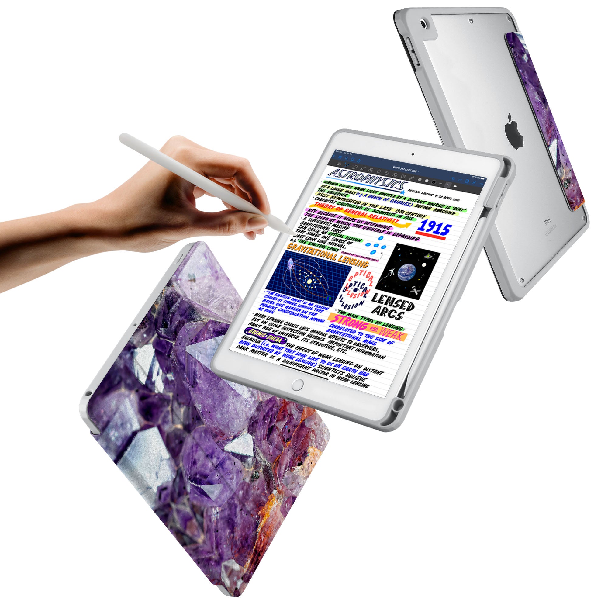 iPad 360 Elite Case - Crystal Diamond Protective Cover for iPad Pro/Air/Mini - Shockproof & Scratch Resistant for Work, School & Travel