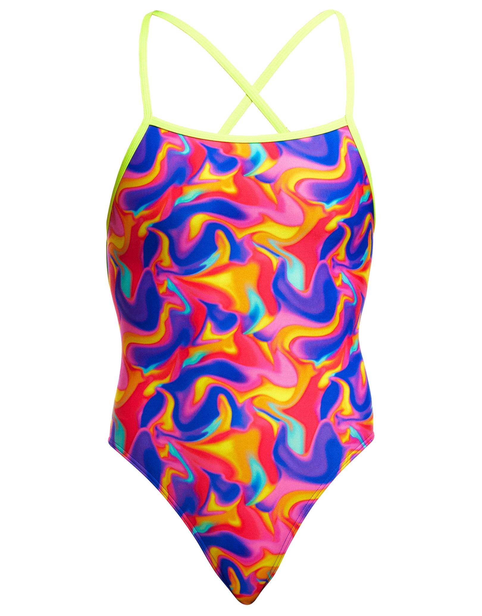 Stylish Summer Swirl Strapped One-Piece Swimsuit for Women - Trendy Floral Print Bathing Suit for Beach, Pool & Vacation