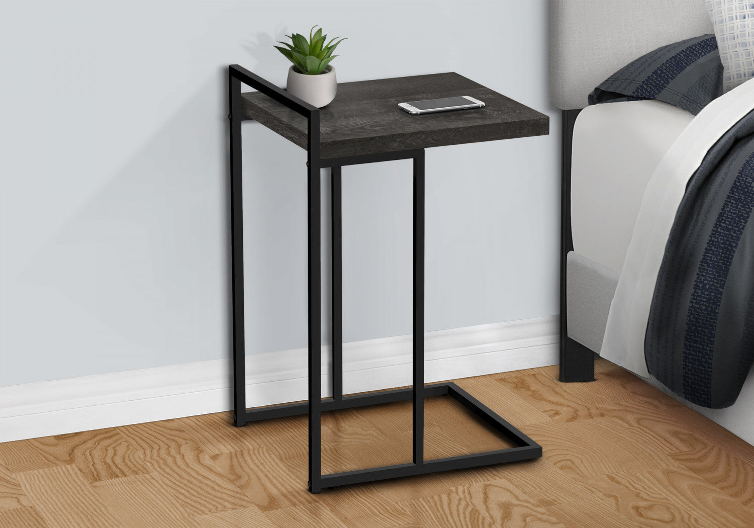 Black Cedar Wood Side Table - Rustic End Table for Living Room, Bedroom, or Patio - Natural Wood Nightstand with Sturdy Design