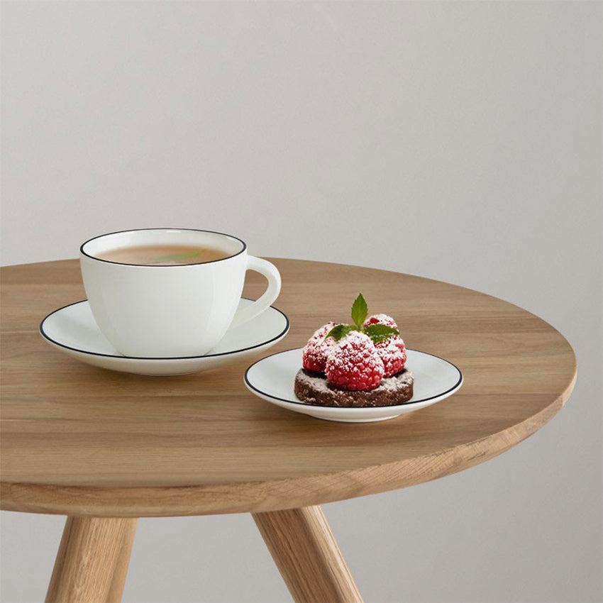 Asa Germany | Ligne Noire Coffee Cup & Saucer Set - Premium Porcelain Espresso Cups with Saucers for Home, Cafe & Office Use