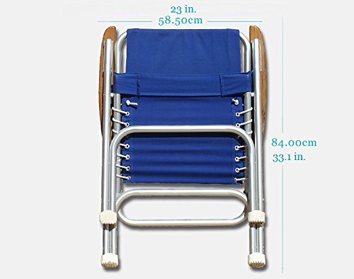 FORMA MARINE High Back Boat Chairs - Black Folding Deck Chairs with Aluminum Frame & Teak Accents - Set of 2 (M150BL) - Perfect for Yachts, Boats, and Outdoor Waterfront Lounging