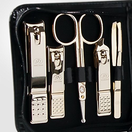 777 Three Seven 11-Piece Grooming Kit for Men - TS-810CHROME Chrome Plated Stainless Steel - Perfect for Travel, Home & Professional Barber Use