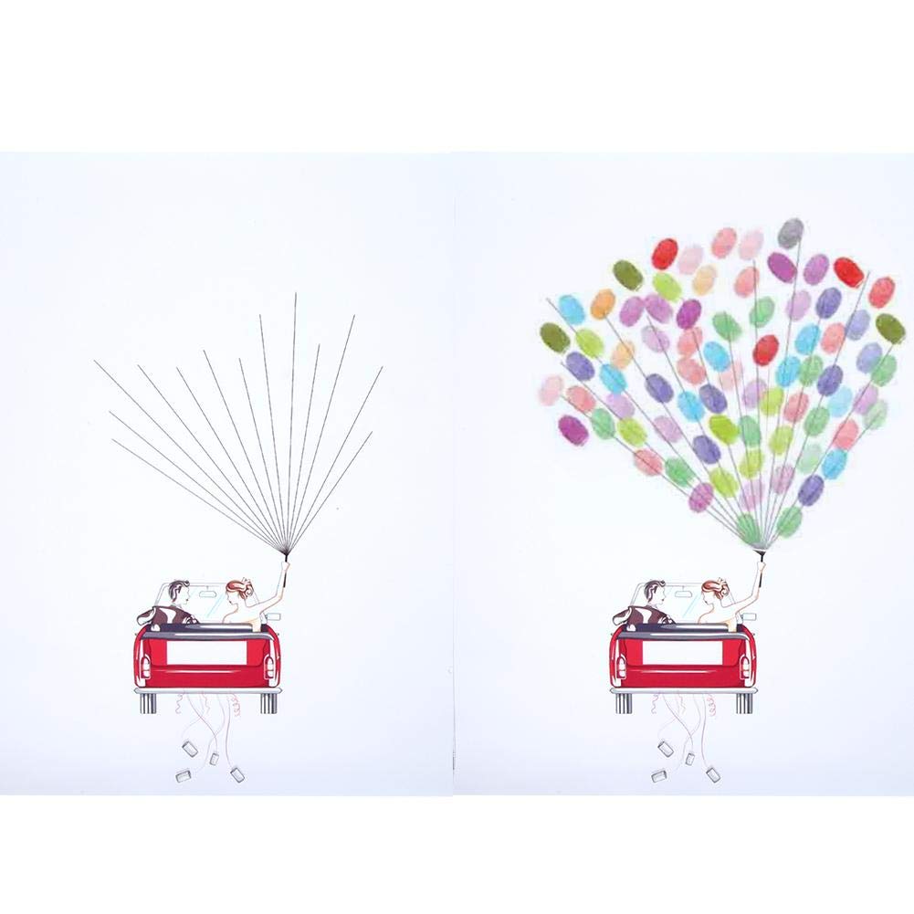 Shanrya Fingerprint Guest Book for Wedding - Unique Wedding Guest Book Alternative with Fingerprint Tree Design - Perfect for Home Decor, Office, Company Celebrations & Special Events