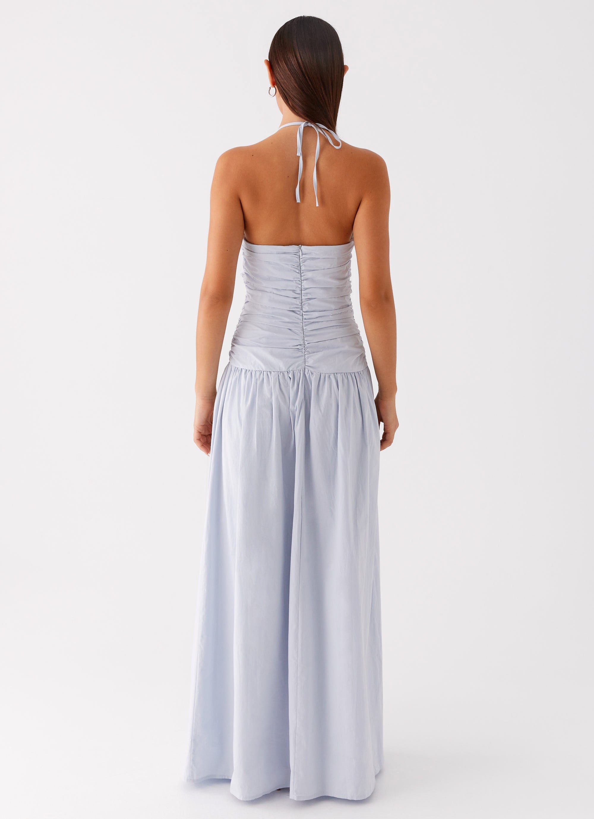 Cristina Halter Maxi Dress - Cornflower Blue Flowy Summer Dress for Women | Beach Wedding, Vacation & Party Outfit