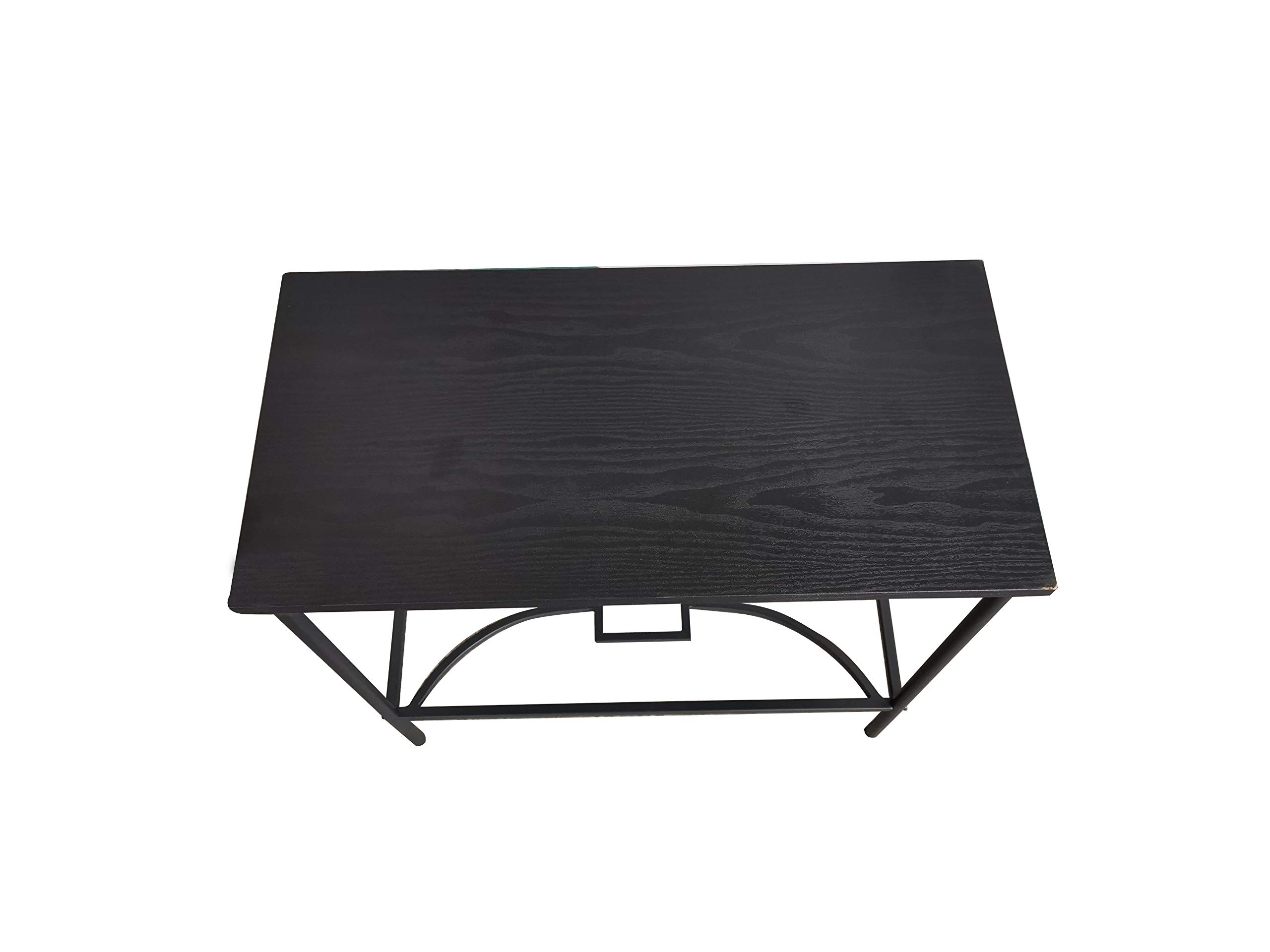 KB Designs - Black Metal and Wood Accent Side Table, Nightstand or End Table - Perfect for Living Room, Bedroom, or Office Decor