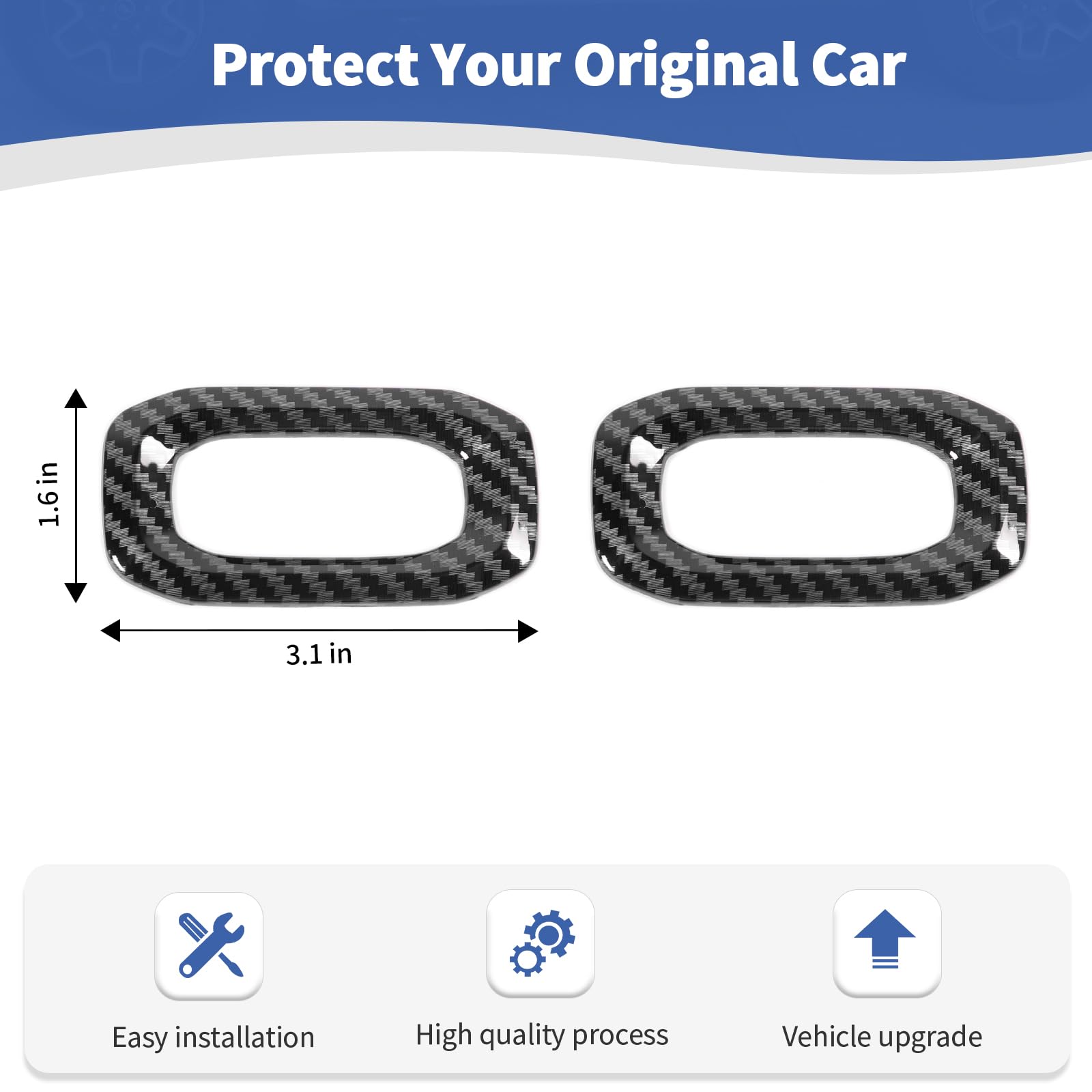 Carbon Fiber Door Lock Switch Button Trim Cover for Jeep Wrangler JL JLU & Gladiator JT (2018-2024) - Interior Accessories Set of 2 - Upgrade Your Jeep's Interior Style & Protection