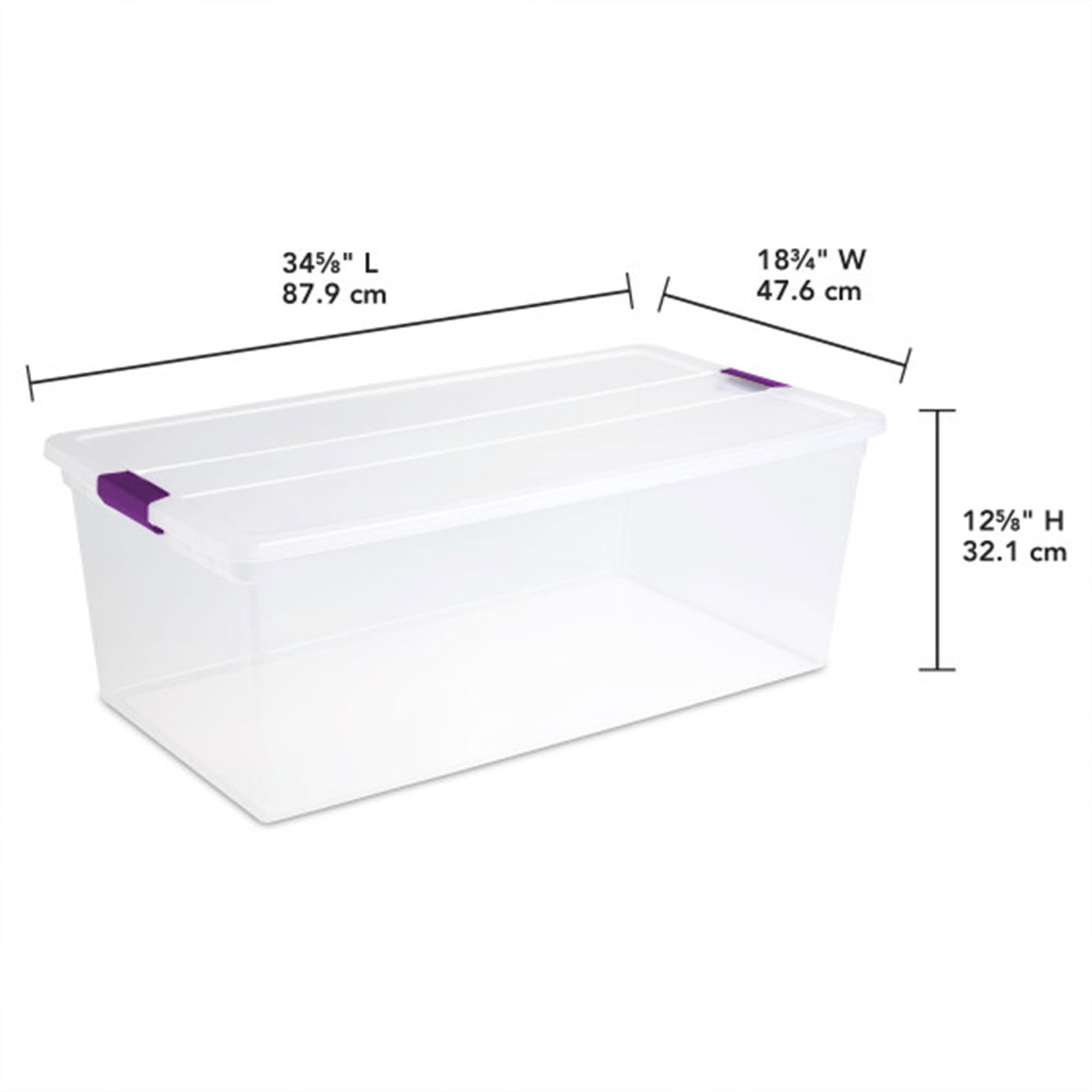 Sterilite 4-Pack ClearView Latch Storage Box - 110 Quart Stackable Plastic Bins for Home Organization | Perfect for Closet, Garage, Toy & Seasonal Storage