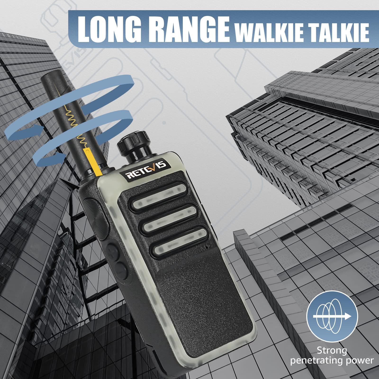 Retevis RB66 Walkie Talkies 20 Pack - Fast 1-Hour USB-C Charging, Portable FRS Two-Way Radios with Earpiece & Flashlight - Fluorescent Design for Business, Catering, Healthcare & School Communication - Perfect for Team Coordination, Event Management and Emergency Response