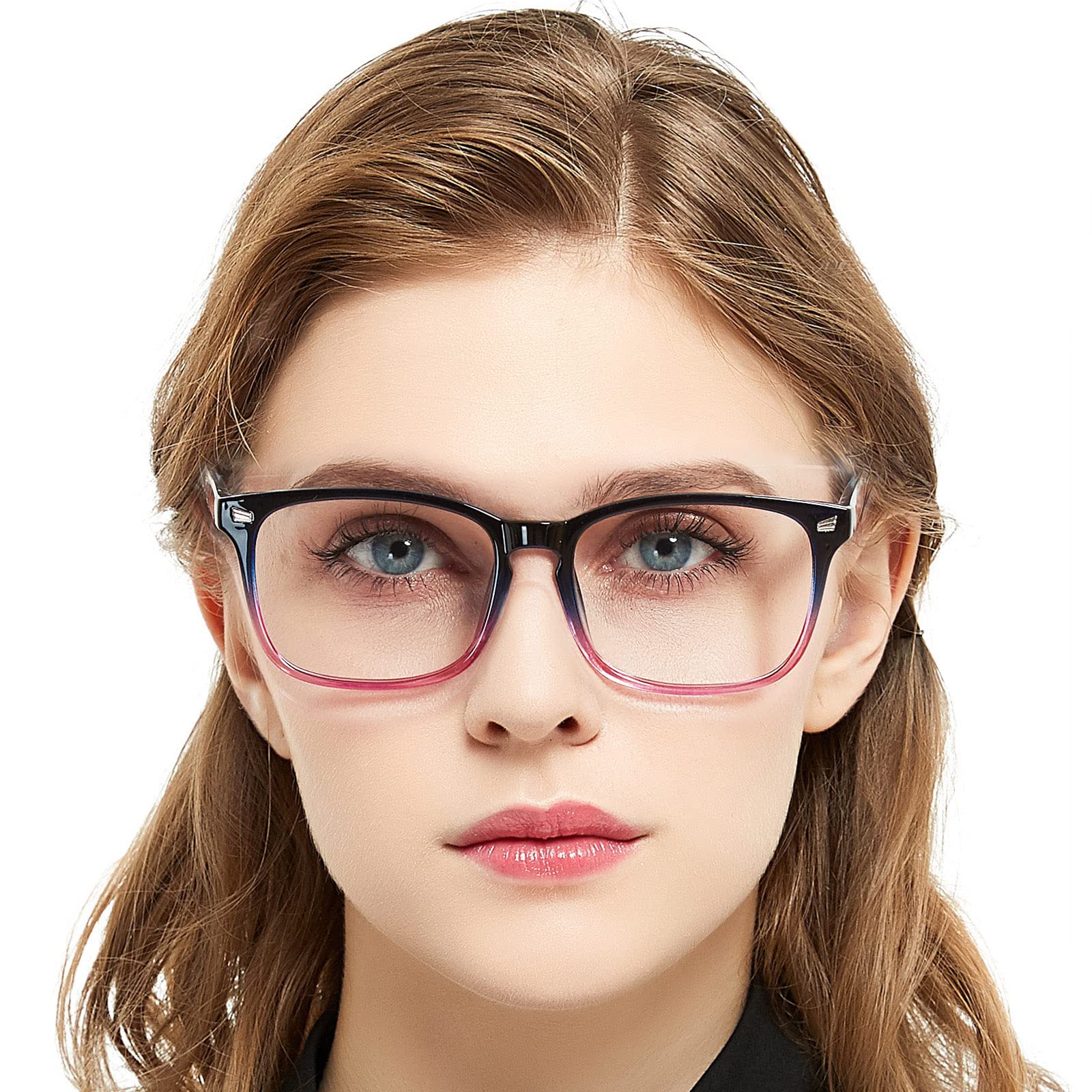 Blue Light Blocking Reading Glasses for Women - MARE AZZURO Computer Readers with Anti-Glare (0.0 to 6.0 Strength, Purple) - Perfect for Office Work, Screen Time & Night Reading