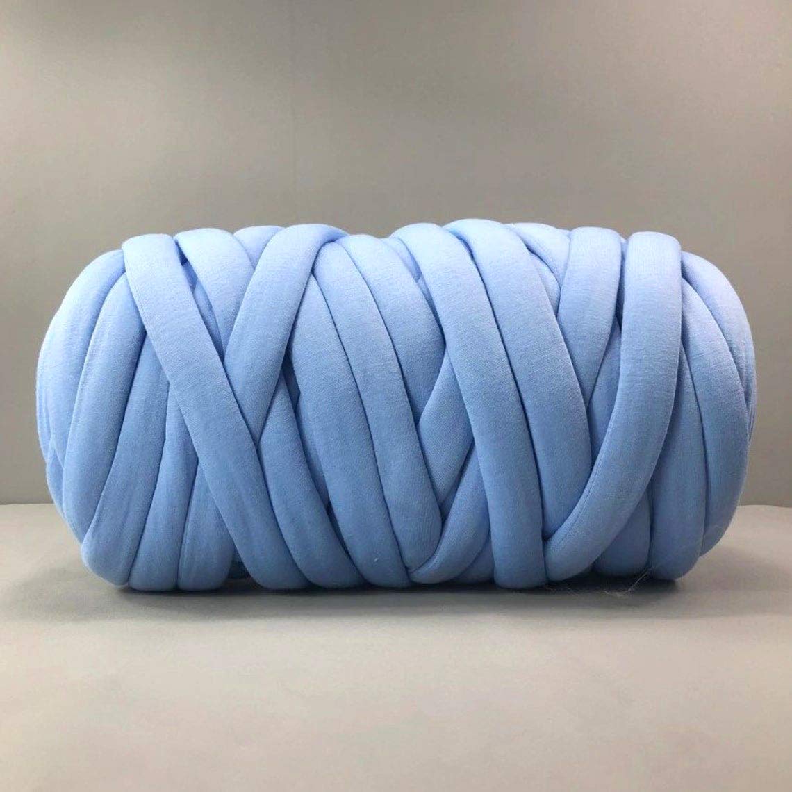 Clootess Arm Knitting Yarn - Chunky Braid Cotton Yarn for DIY Throw Blankets, Scarves & Pet Beds | Machine Washable, Soft Blue (8 lbs) - Perfect for Cozy Home Decor & Handmade Gifts