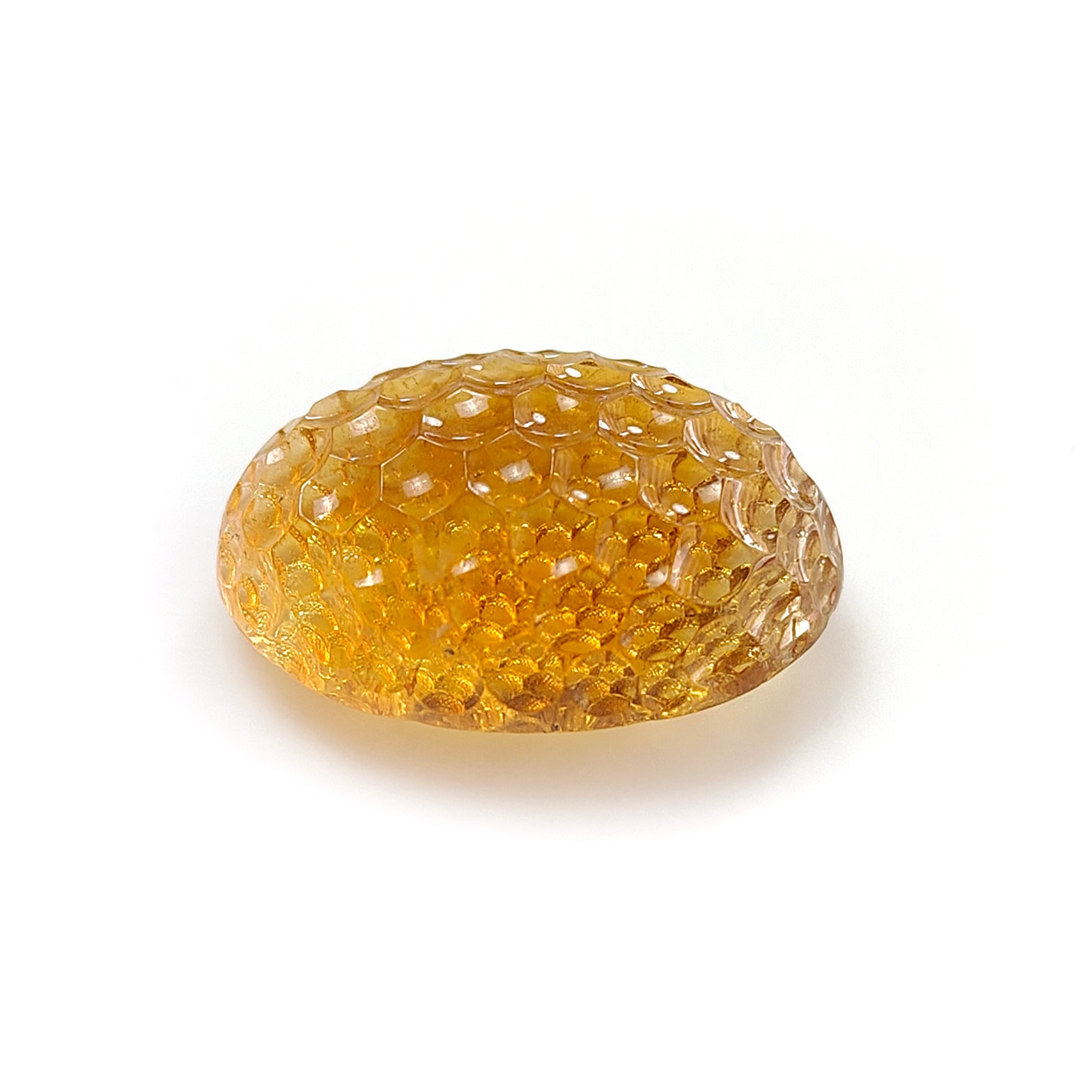 Natural Untreated Yellow Citrine Gemstone Oval Carving - Handcrafted Jewelry Making Stone for Necklaces, Rings & Pendants | Healing Crystal for Meditation & Energy Work