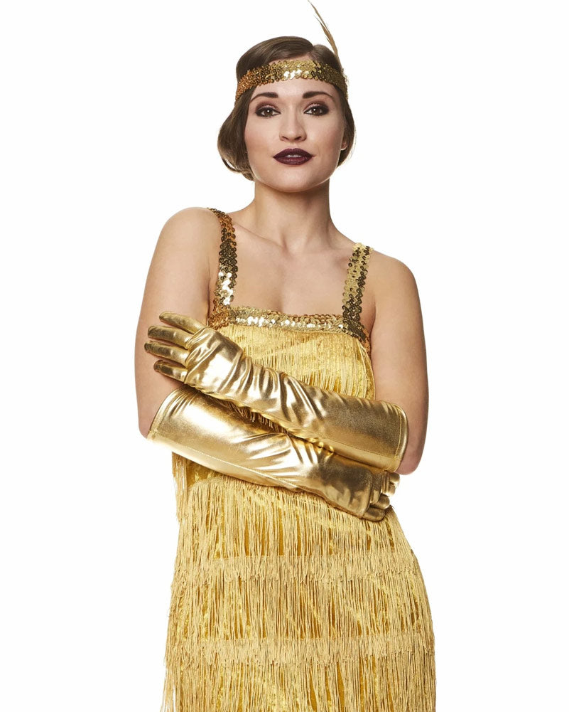 Vintage 1920s Gold Flapper Dress for Women - Roaring 20s Gatsby Party Costume - Perfect for Halloween, Themed Parties & Jazz Age Events