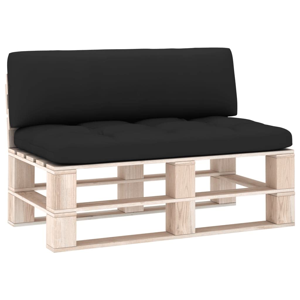 Premium 2-Piece Pallet Sofa Cushions Set - Extra Thick Padded Seat Cushions for Outdoor Patio Furniture - Waterproof & Durable Black Cushions - Perfect for Garden, Deck, Poolside & Backyard Relaxation