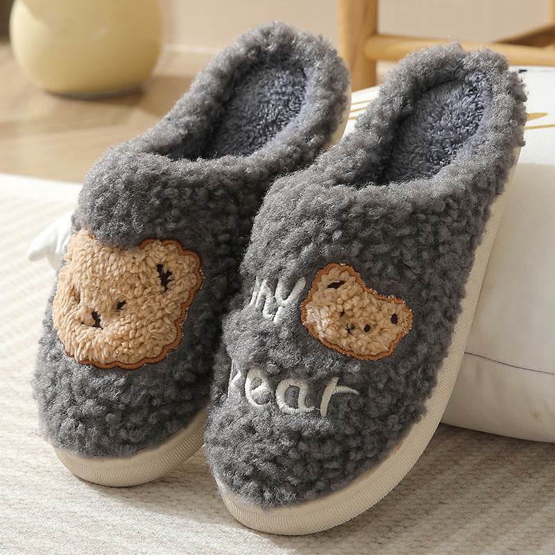 Cozy Fuzzy Plush Bear Slippers for Women & Men - Soft Warm Winter House Shoes with Non-Slip Soles - Perfect for Indoor Comfort, Lounge Wear & Gift Giving