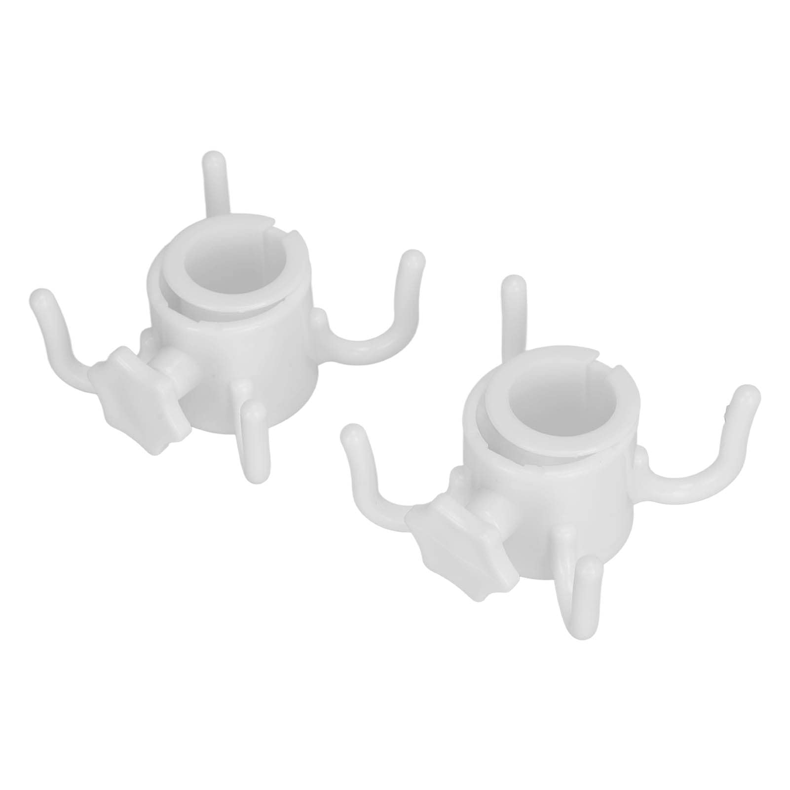 2-Pack White Plastic Beach Umbrella Hanging Hook with 4 Prongs - Heavy Duty Sun Umbrella Holder for Sand, Poolside, Patio, and Outdoor Use