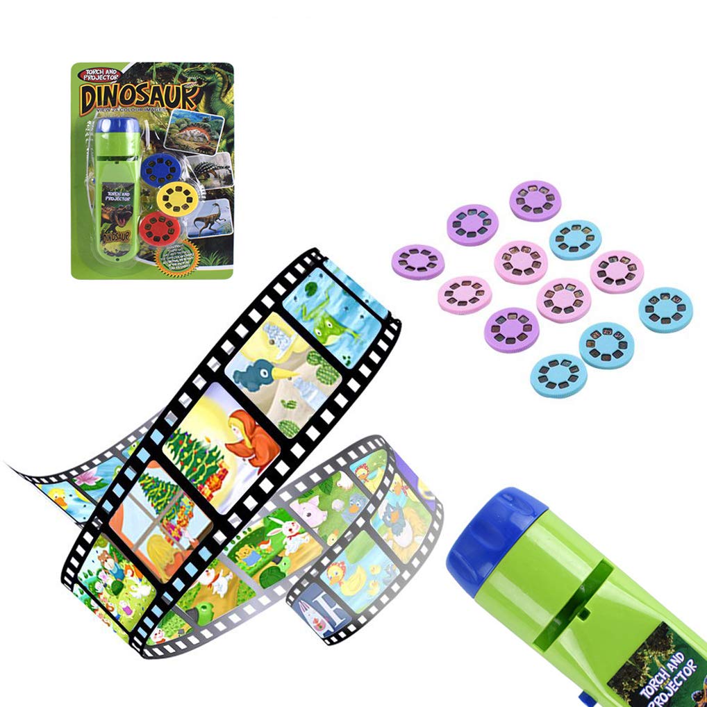 Dinosaur & Sea World Slide Projector Torch - 48 Image Educational Projection Light for Kids, Toddlers, Bedtime Stories & Learning | Night Light Flashlight for Children's Room, Camping & Sensory Play
