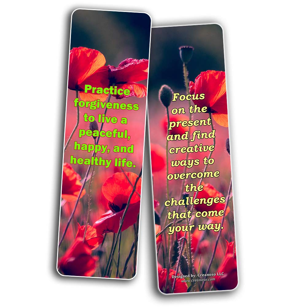 How to Be Happy Despite Circumstances - 12-Pack Inspirational Bookmarks for Men, Women & Teens - 6 Unique Designs - Premium Gift for Readers, Book Lovers & Students - Perfect for Daily Motivation, Gifts & Classroom Use