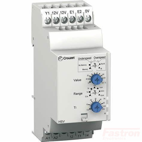 Crouzet Lynx Speed Monitoring & Control Relay with SPDT Contacts, 24-240V AC/DC - Industrial Motor Speed Regulation for Pumps, Conveyors & Automation Systems