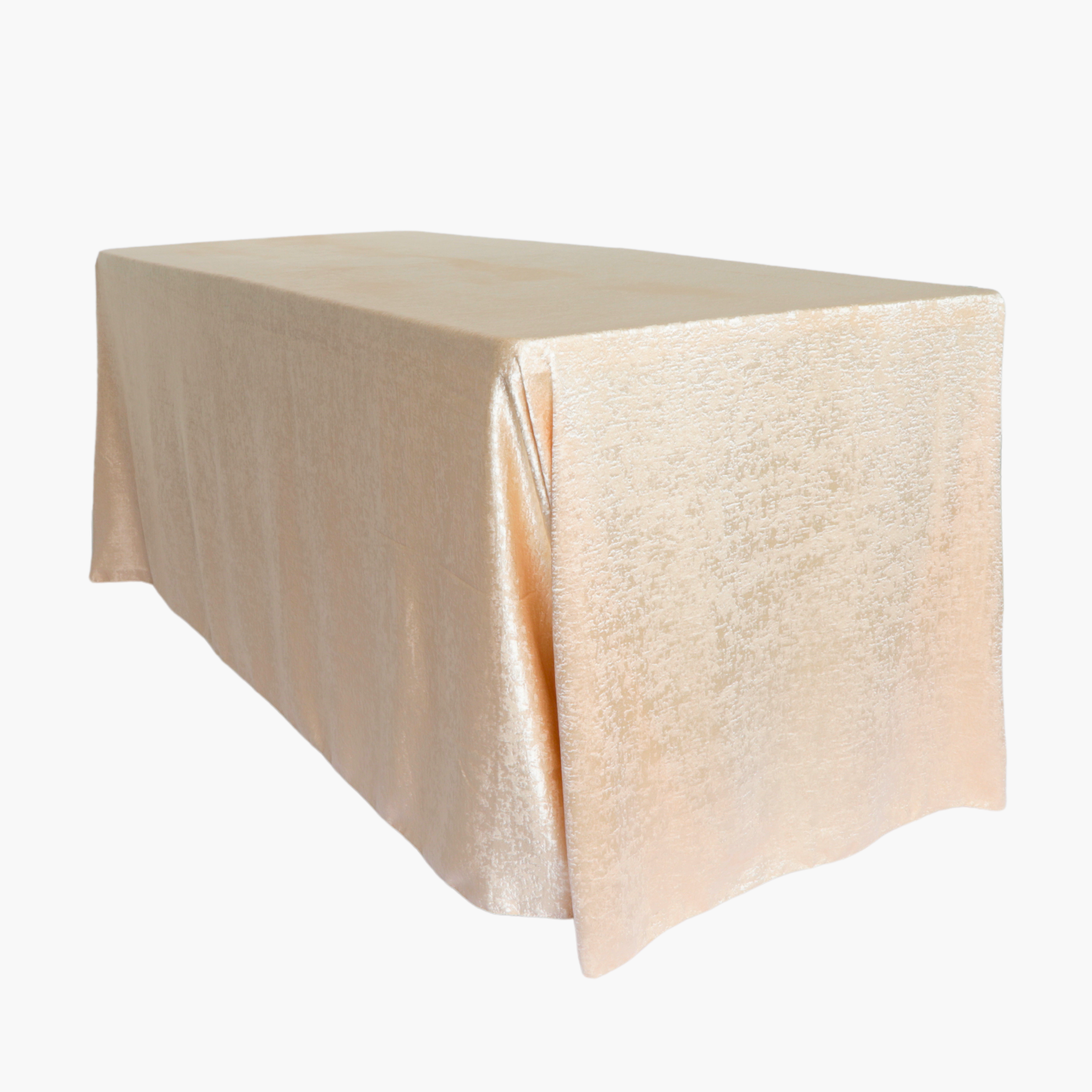 Crinkle Shimmer 90x132 Rectangular Tablecloth in Champagne - Elegant Dining Table Cover for Weddings, Parties & Holiday Decor