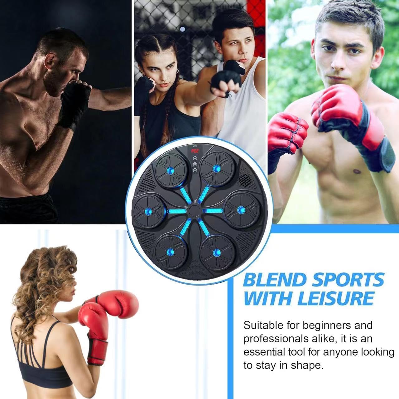 2025 Smart Boxing Machine with 2 Pairs of Gloves - Wall Mounted Home Gym Equipment for Cardio & Strength Training | Perfect for Home Workouts, Boxing Practice & Fitness Enthusiasts