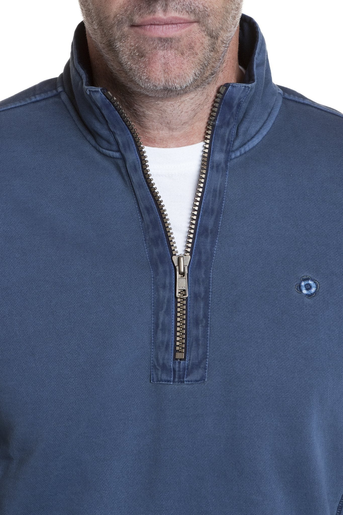 Breakwater Quarter Zip Pullover Sweatshirt for Men - Navy Blue Fleece Lined Comfortable Casual Wear for Outdoor Activities and Workouts