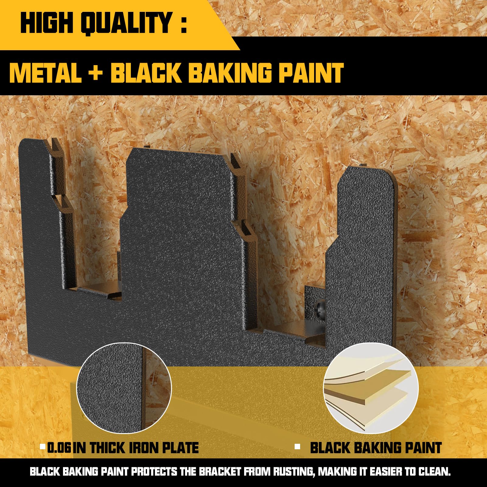**DeWalt 20V Battery & DCB115 Charger Wall Mount Bracket - Heavy Duty Metal Black Holder for 2 Batteries & Charger - Perfect for Tool Room, Garage & Workshop Organization**