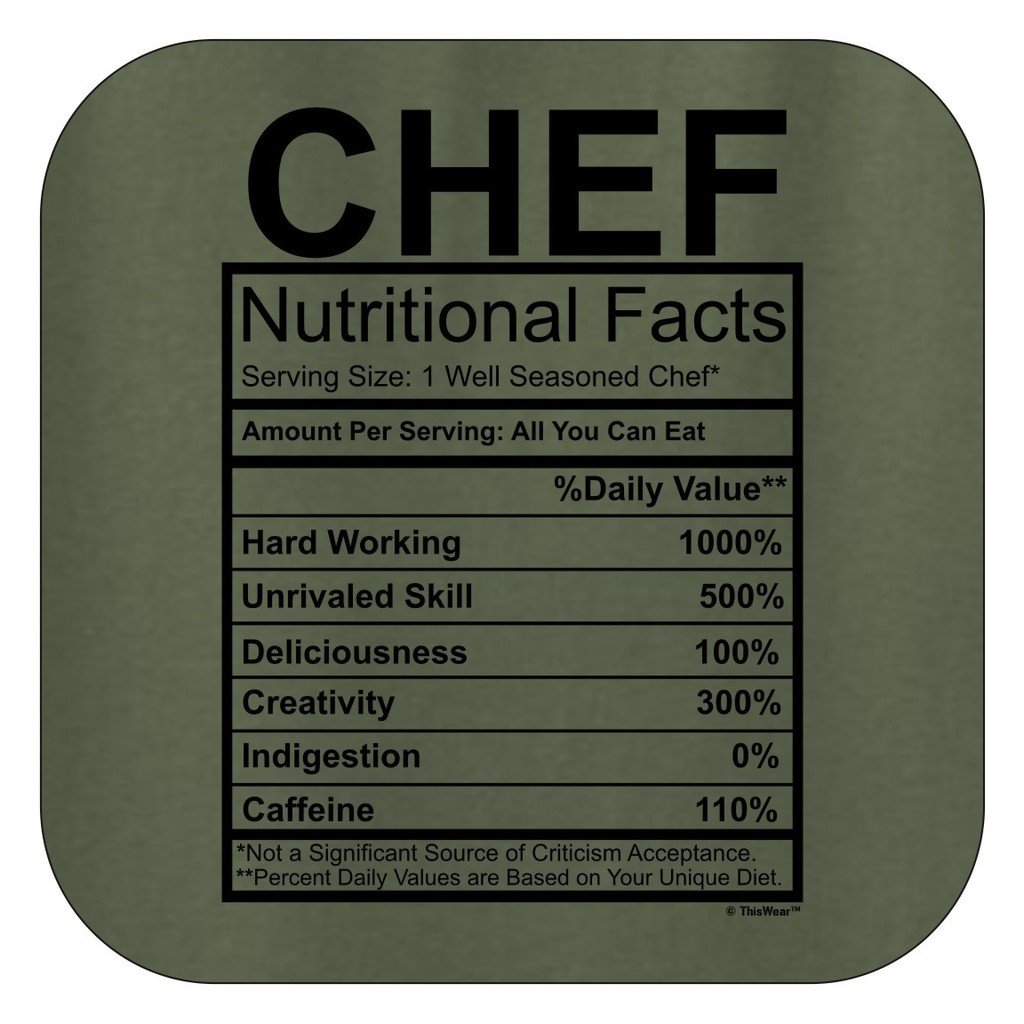 Funny Chef Gift Hoodie - ThisWear Nutrition Facts Gag Sweatshirt for Cooking Enthusiasts | Perfect for Kitchen Pranks, Birthday Gifts & Culinary Humor