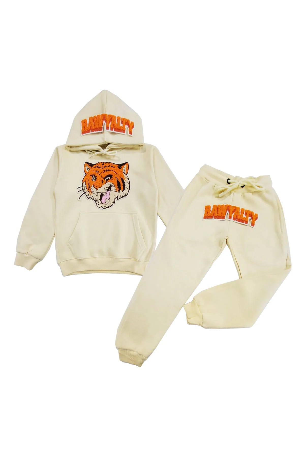 Rawyalty Tiger Chenille Hoodie and Jogger Kids Set - Soft Animal Print Loungewear for Boys & Girls - Perfect for Playdates, Family Outings and Cozy Home Wear