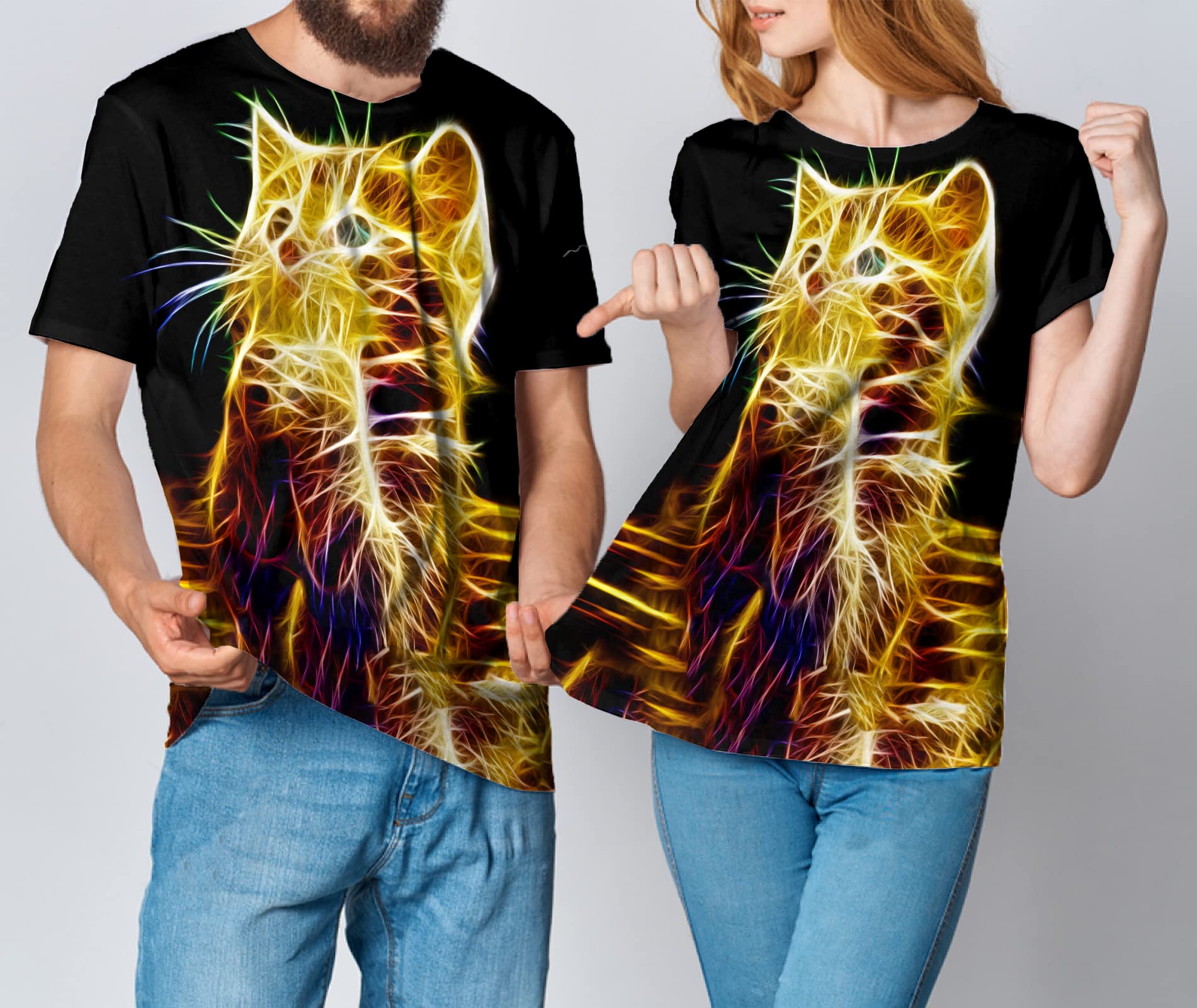 Yasswete Unisex 3D Printed Graphic T-Shirts for Men & Women - Comfortable Short Sleeve Casual Tops for Streetwear, Parties & Everyday Wear