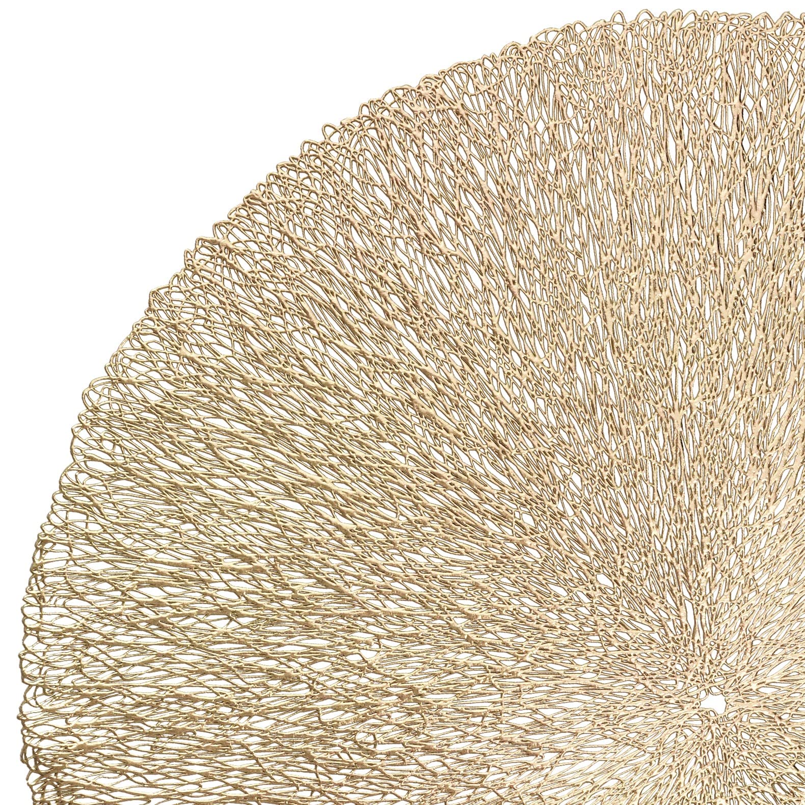 120-Piece Pressed Vinyl Metallic Placemats Set - Elegant Gold & Reef Wedding Table Decor for Reception, Party, and Special Events