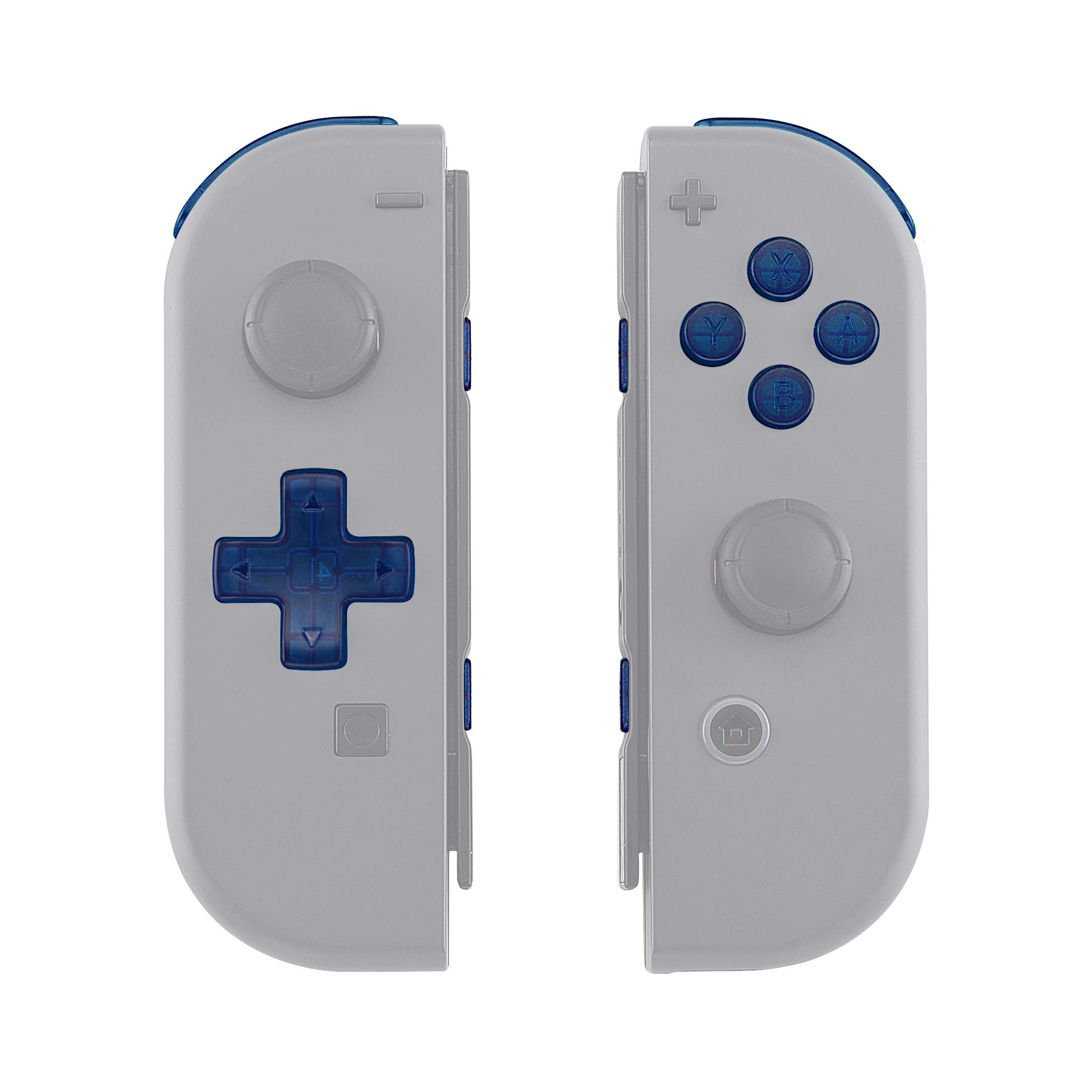 Clear Blue D-pad ABXY Buttons & Trigger Springs - Full Replacement Kit for Nintendo Switch & OLED Joycon (D-pad Compatible with eXtremeRate Shell) - Perfect for DIY Controller Repair & Gaming Customization