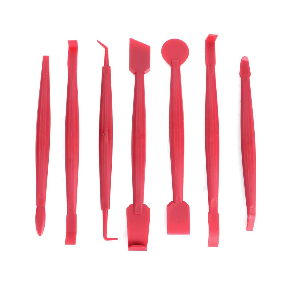 7Pcs Universal Car Edge-Closing Tool Kit for Auto Film, Vinyl Wrap & Paint Protection Film Installation - Gap Scraper for Window Tinting, Vehicle Wrapping & DIY Projects (Red) - Perfect for Professional Installers & Car Enthusiasts