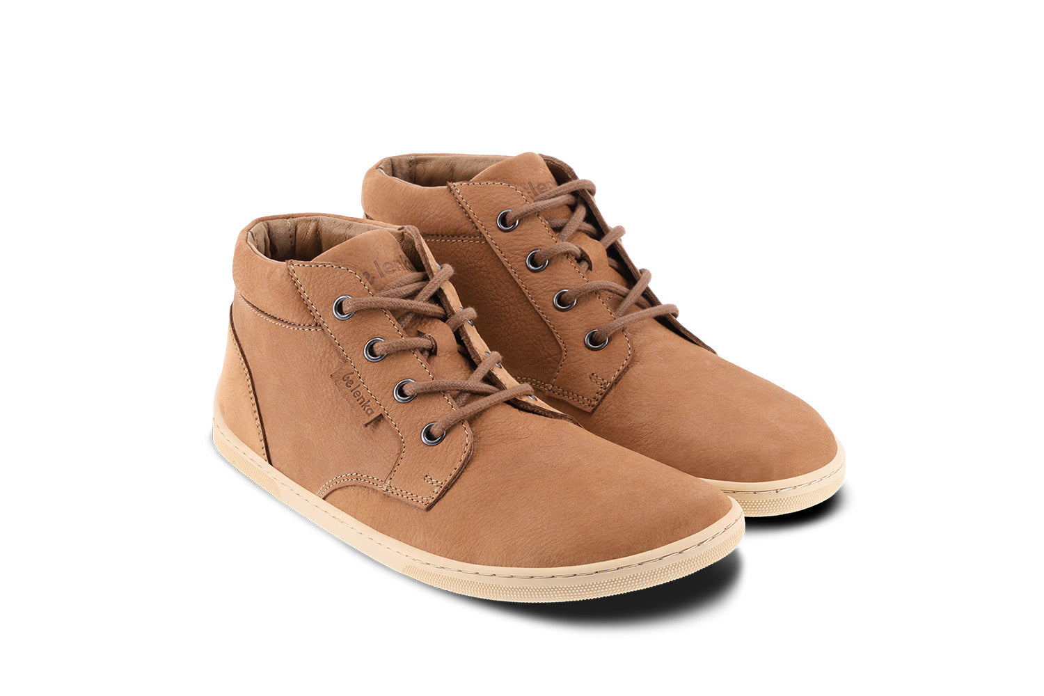 Barefoot Shoes for Men & Women | Be Lenka Synergy in Cognac & Beige | Minimalist Comfort for Running, Hiking & Everyday Wear