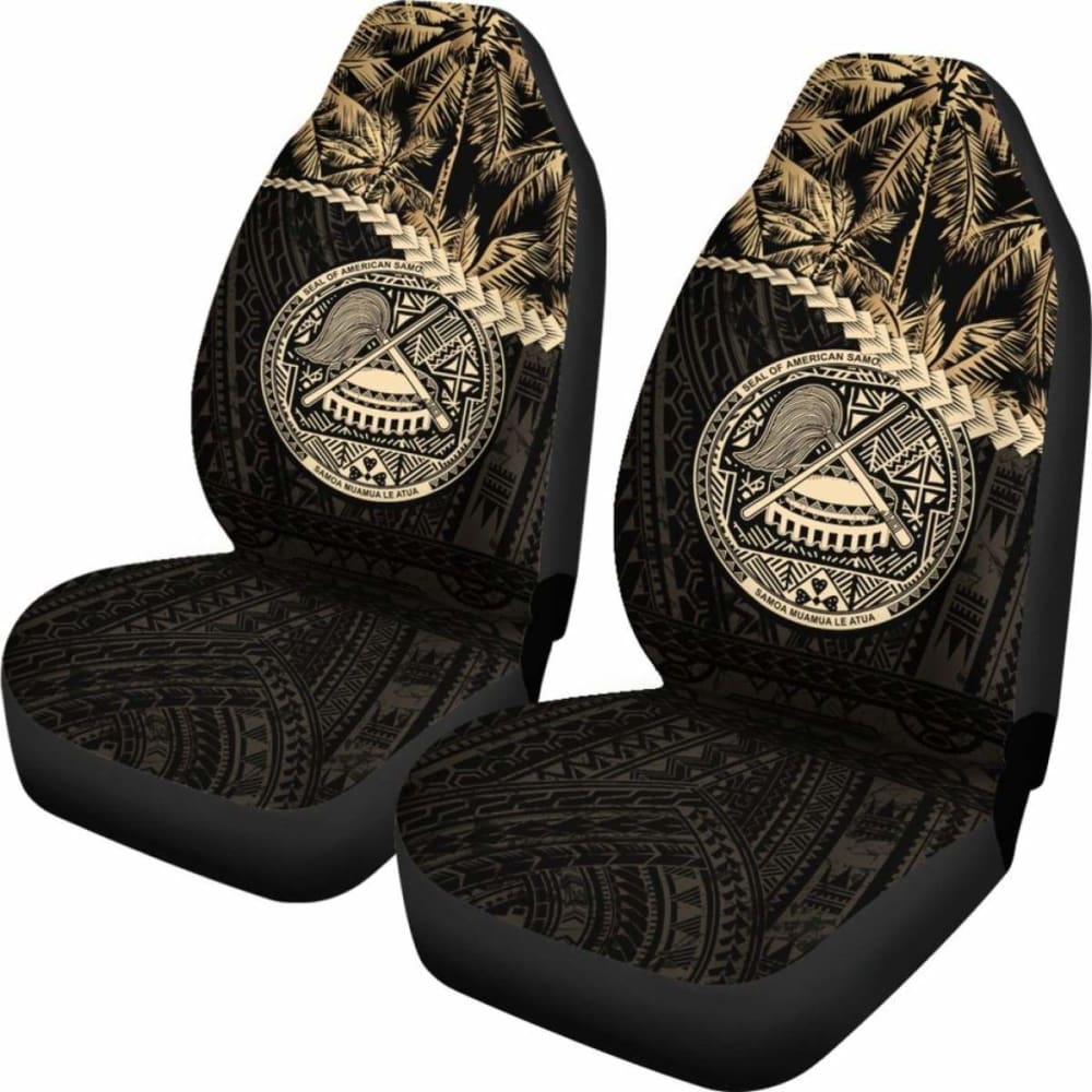 Premium American Samoa Car Seat Covers - Golden Coconut Design for Cars, Trucks & SUVs | Waterproof & Durable Protection for Road Trips & Daily Commutes