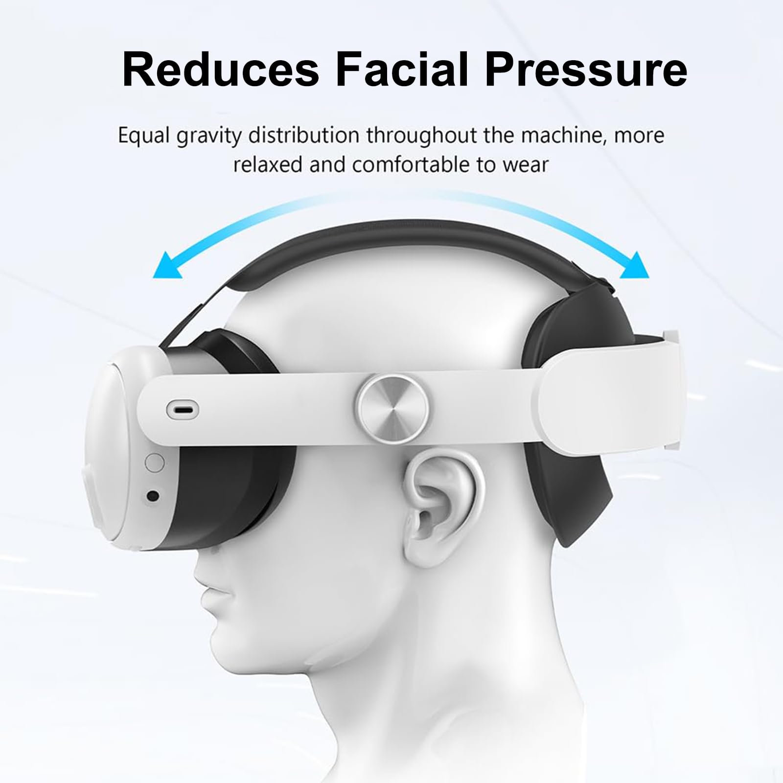 KYYOKE Adjustable Comfortable Elite Strap for Oculus Quest 3 & Meta Quest 3 Accessories - Lightweight VR Headset Replacement Headband with Enhanced Stability - Perfect for Gaming, Virtual Reality Experiences & Extended Play Sessions