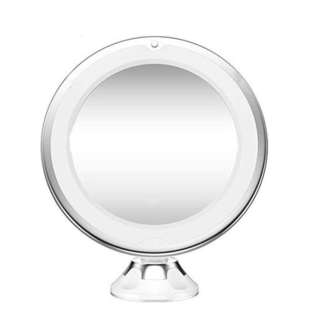 Wduuoo LED Vanity Mirror with 10X Magnification - Adjustable Makeup Mirror with Suction Cup, Touch Control & Dimmable Lights - Perfect for Bathroom, Bedroom & Makeup Station