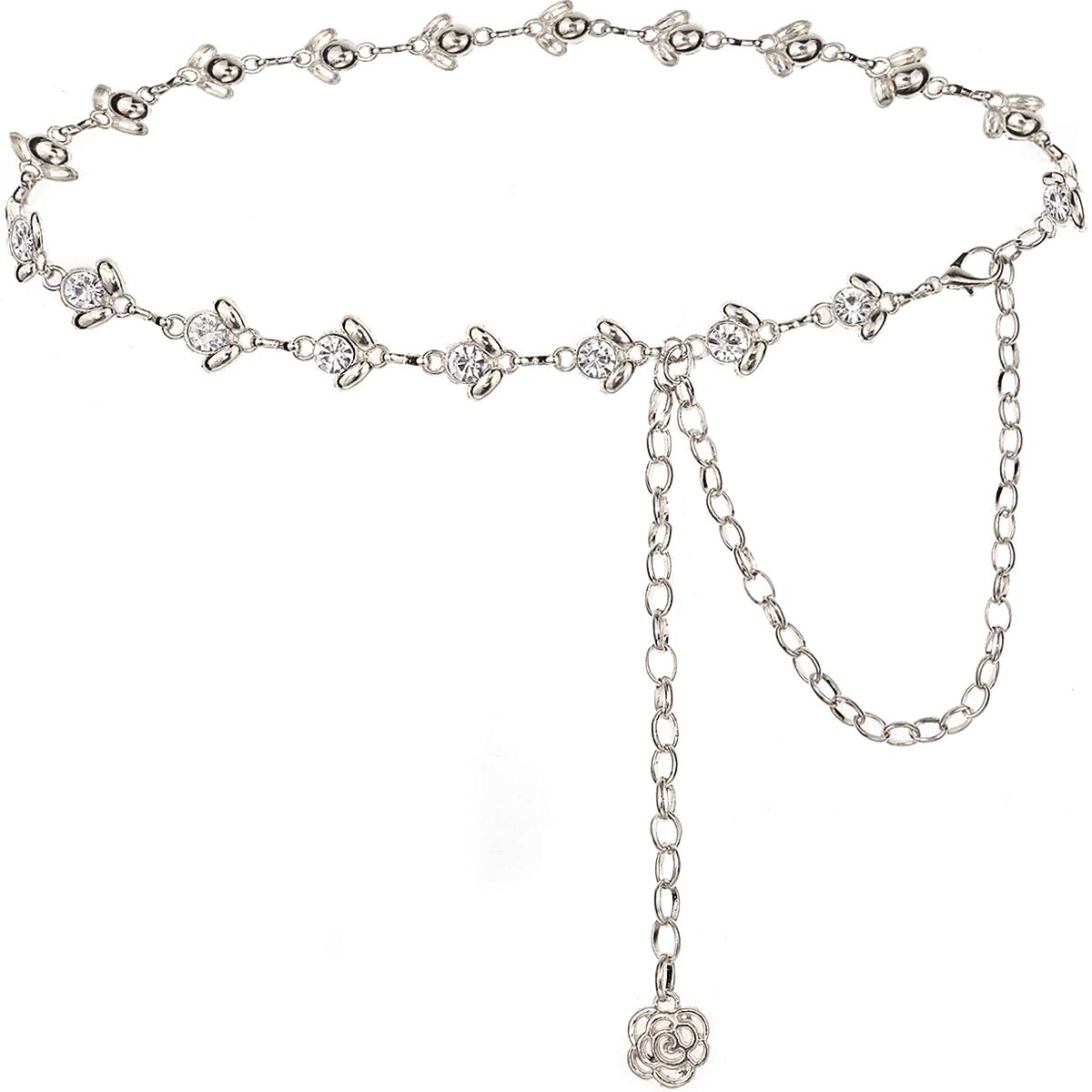 Elegant Rhinestone Waist Chain Belt for Women - Sparkling Body Jewelry for Dresses, Parties & Special Occasions