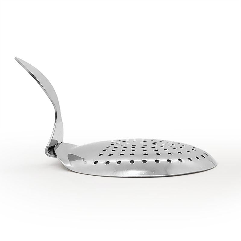 BarConic® Stainless Steel Julep Strainer with Curved Handle - Perfect for Cocktail Making, Mint Juleps, and Home Bar Mixing