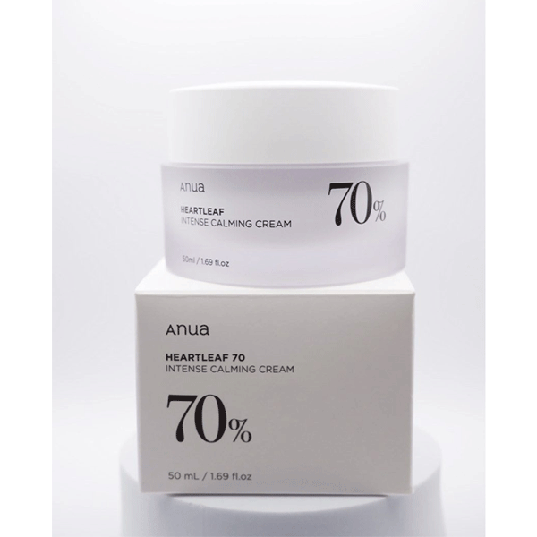 Anua Heartleaf 70 Intense Calming Cream 50ml - Soothing Facial Moisturizer for Sensitive Skin, Redness Relief & Hydration | Perfect for Daily Skincare Routine & Post-Treatment Care